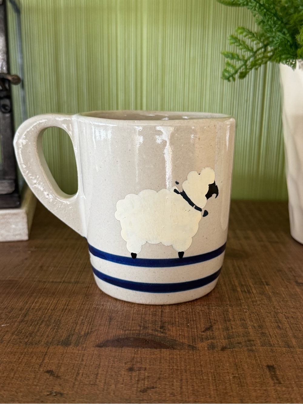 RRP Robinson Ransbottom Pottery Cup Mug Sheep Heart Handmade Stoneware Coffee